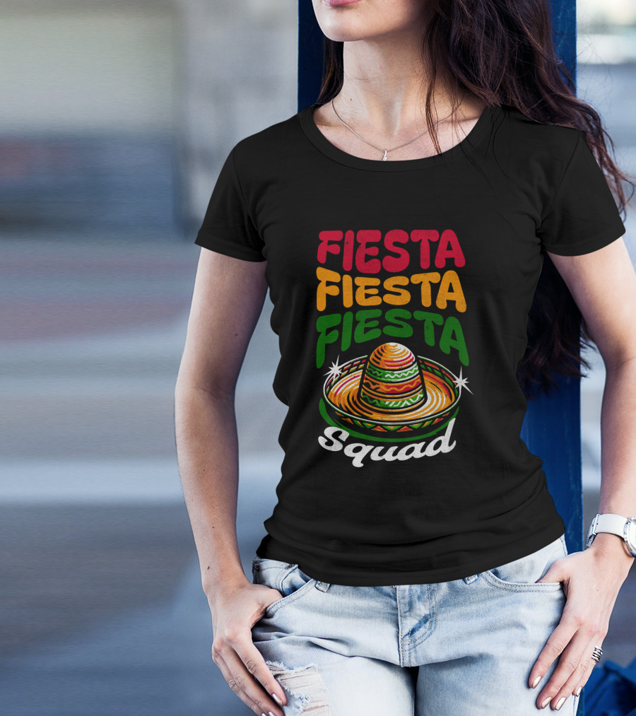 Fiesta Fiesta Fiesta Sombrero Squad Cinco De Mayo T-Shirt
