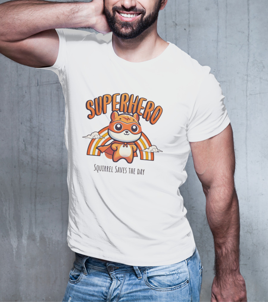 Superhero Squirrel Saves The Day T-Shirt