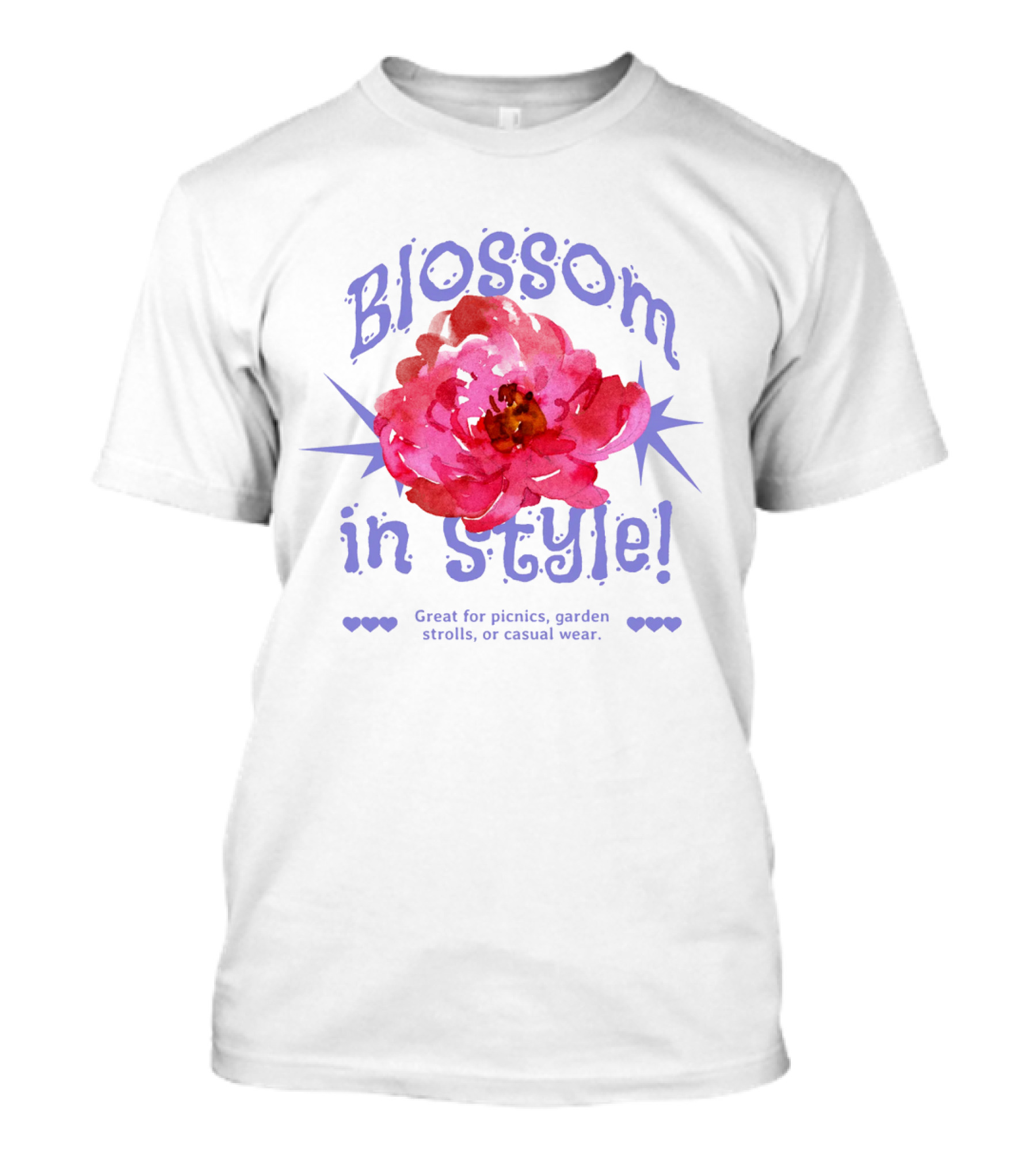 Blossom In Style Great For Picnics Garden Strolls Or Casual Wear T-Shirt