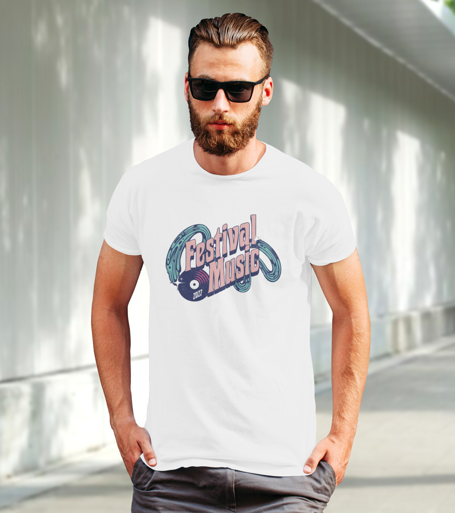 Festival Music 2027 Vintage Record Vibe T-Shirt