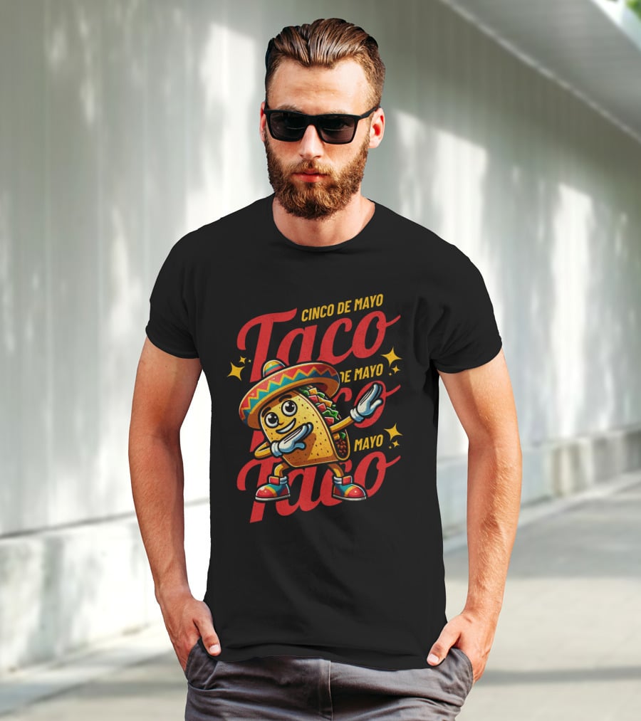 Cinco De Mayo Taco Fest With Sombrero And Stars T-Shirt
