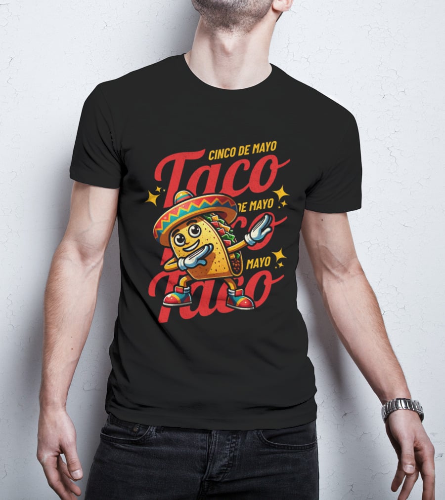 Cinco De Mayo Taco Fest With Sombrero And Stars T-Shirt