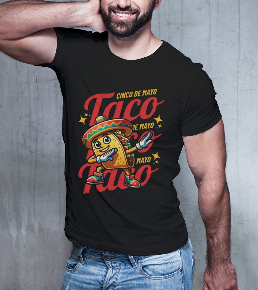 Cinco De Mayo Taco Fest With Sombrero And Stars T-Shirt