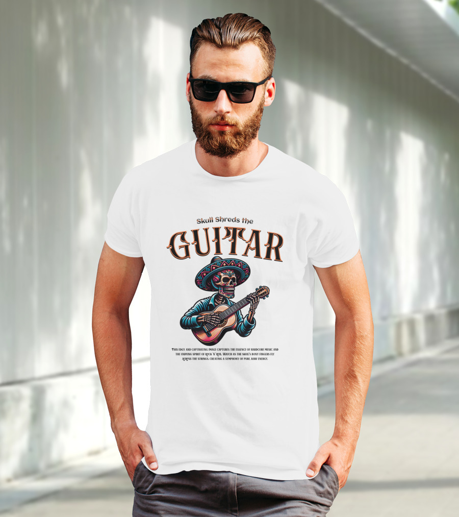 Skull Shreds The Guitar Mexico T-Shirt