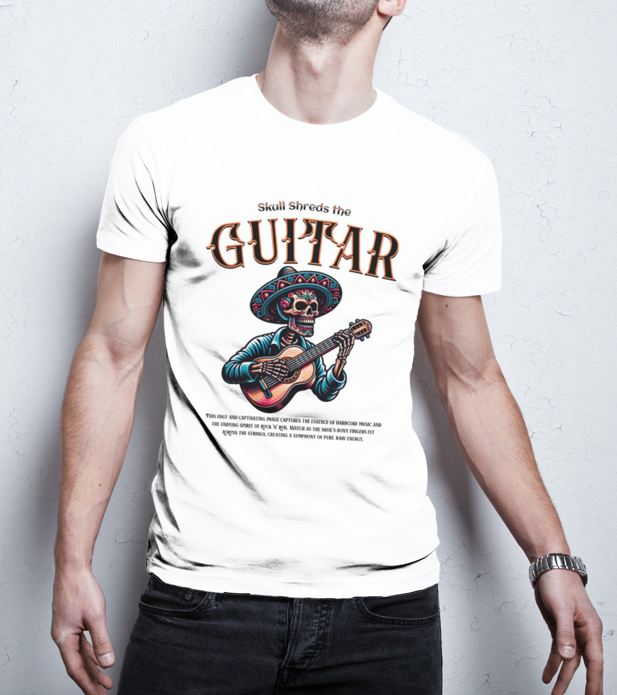 Skull Shreds The Guitar Mexico T-Shirt
