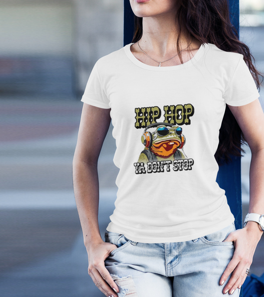 Hip Hop Frog Ya Don't Stop With Headphones T-Shirt