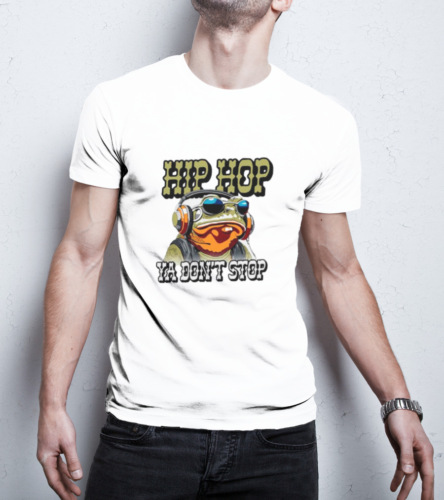 Hip Hop Frog Ya Don't Stop With Headphones T-Shirt