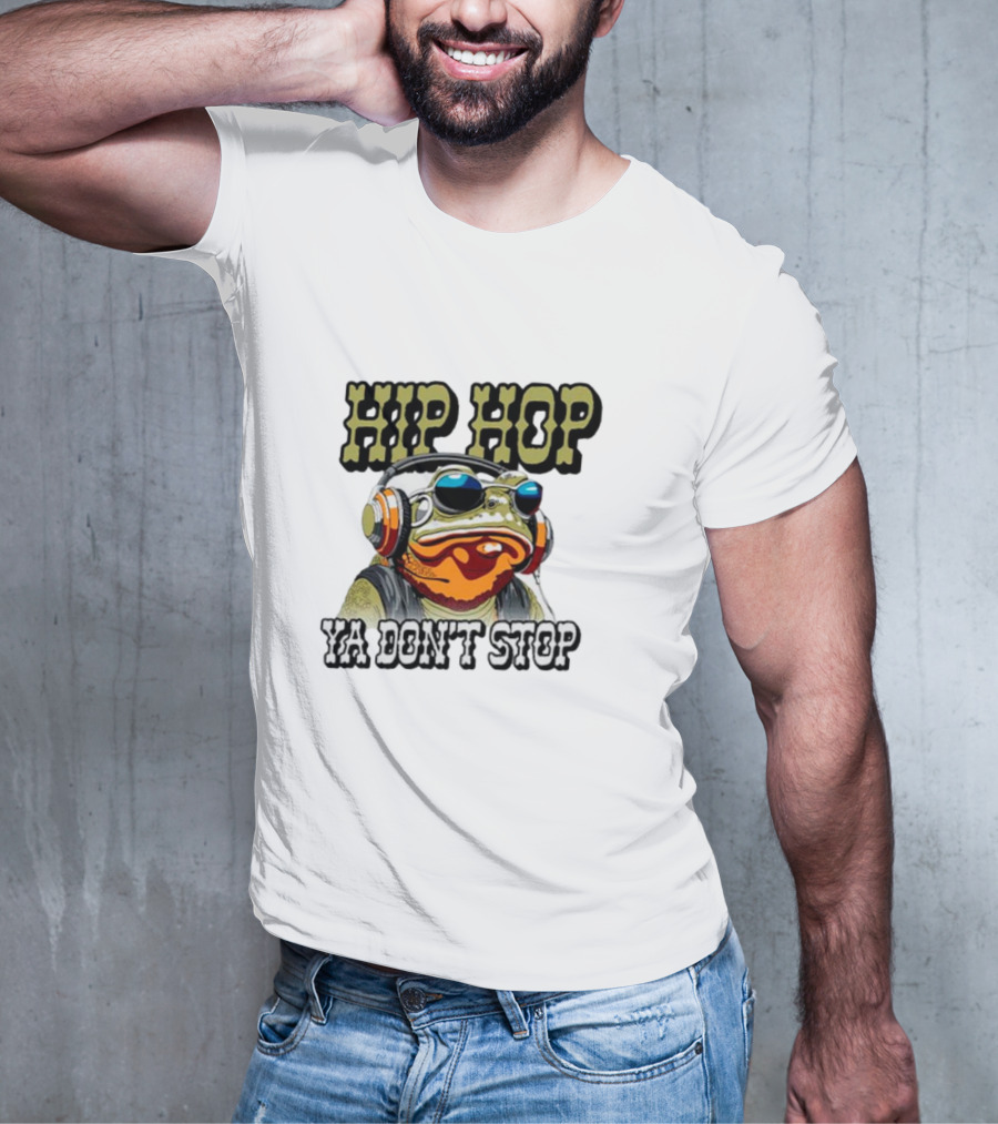 Hip Hop Frog Ya Don't Stop With Headphones T-Shirt