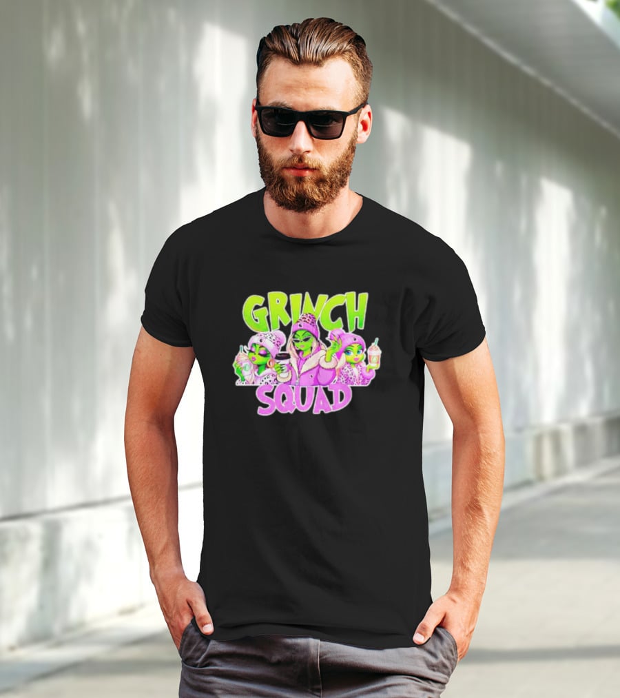 Grinch Squad Boujee Leopard Purple Alien Trio T-Shirt