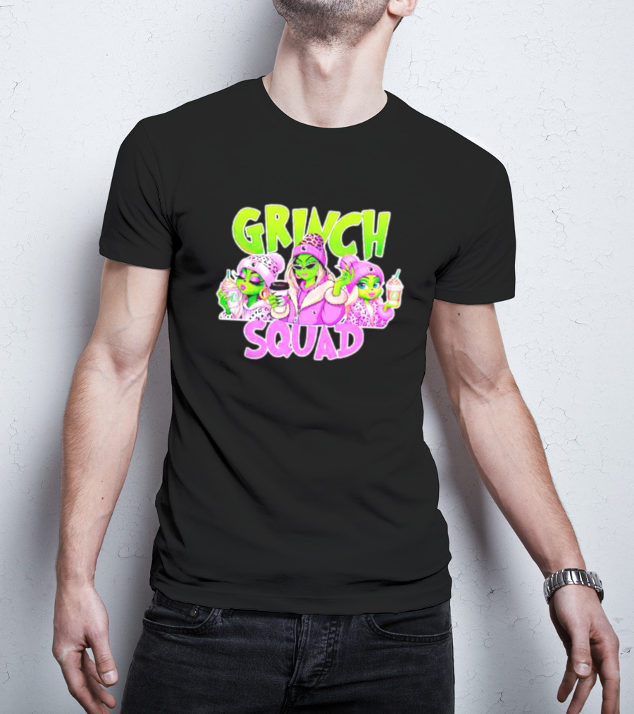 Grinch Squad Boujee Leopard Purple Alien Trio T-Shirt