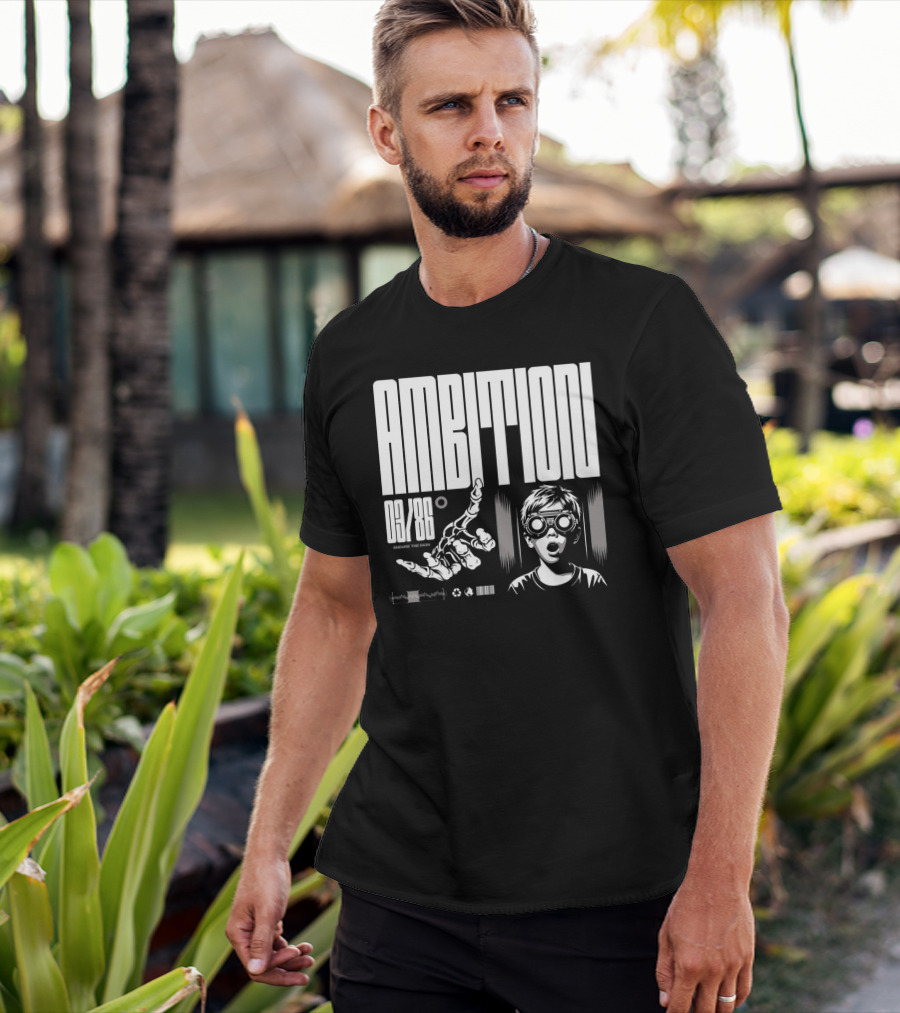 AMBITION 03/86 Embrace The Dawn Child With Goggles And Robotic Hand T-Shirt