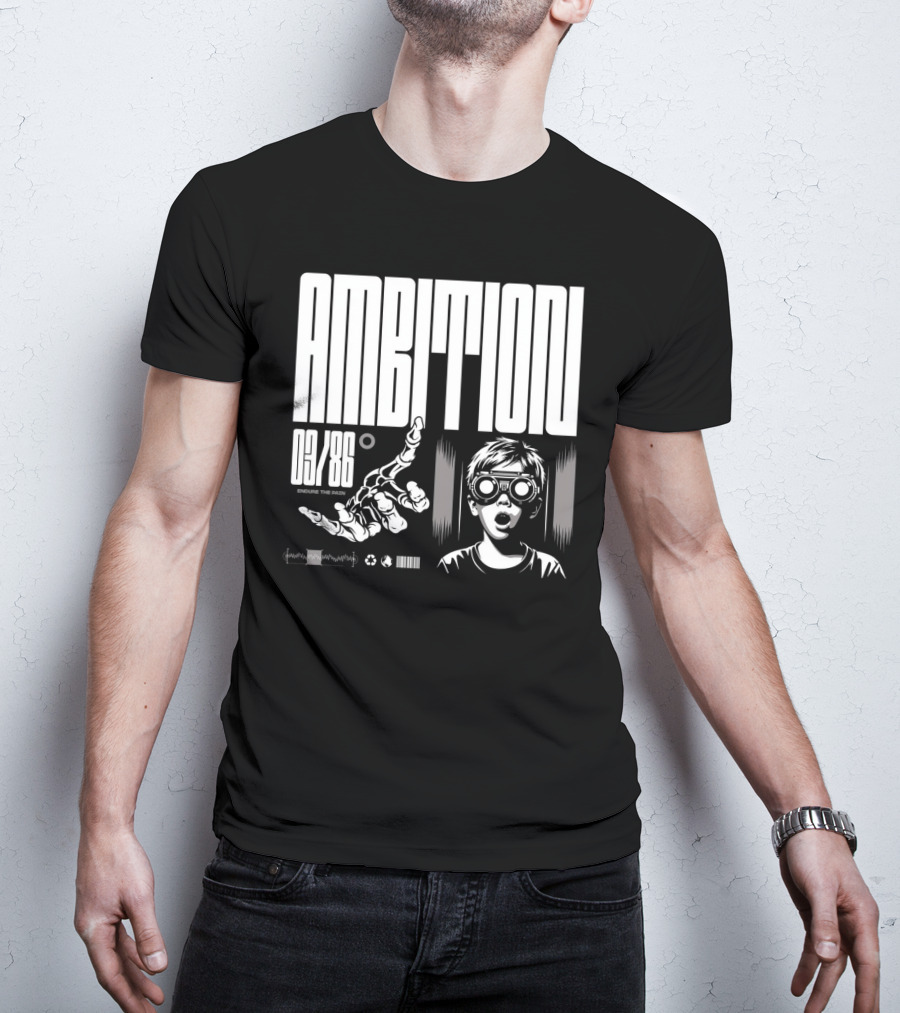 AMBITION 03/86 Embrace The Dawn Child With Goggles And Robotic Hand T-Shirt