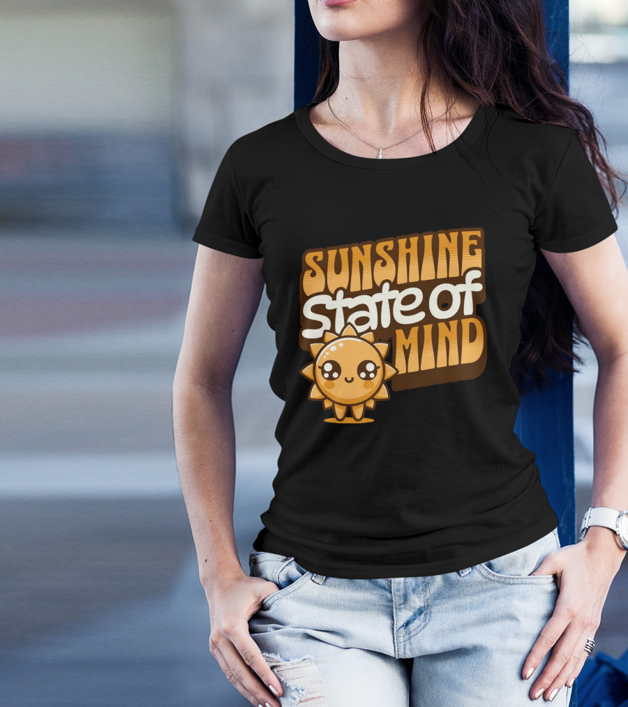 Sunshine State Of Mind Cute Sun Character T-Shirt