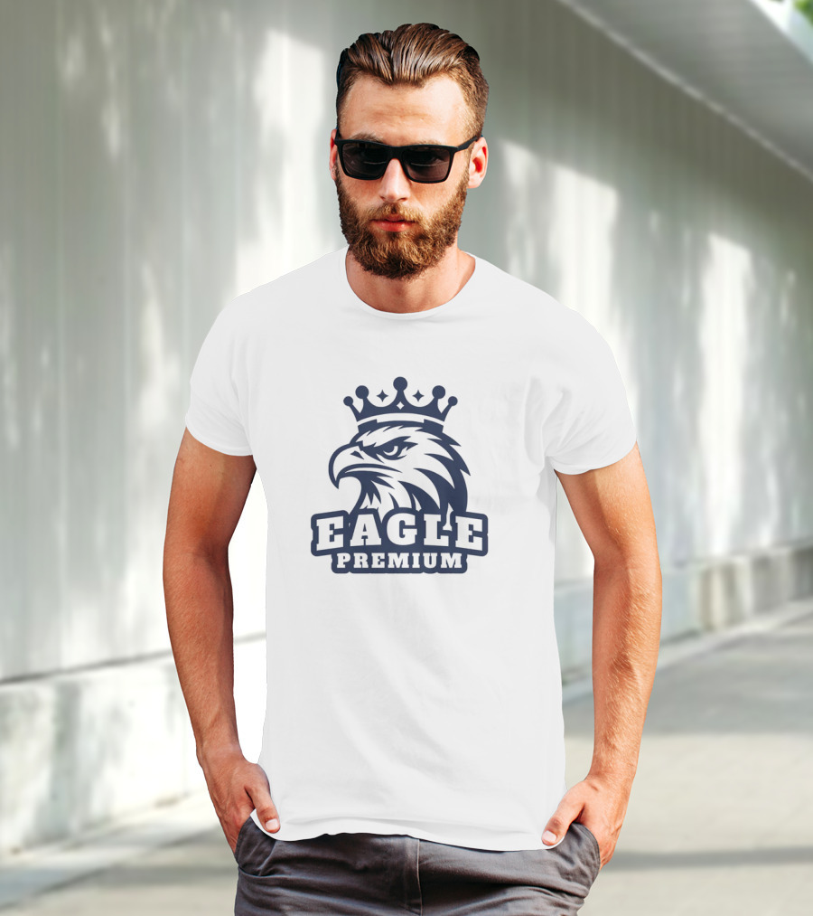 Eagle Premium Mascot With Crown T-Shirt