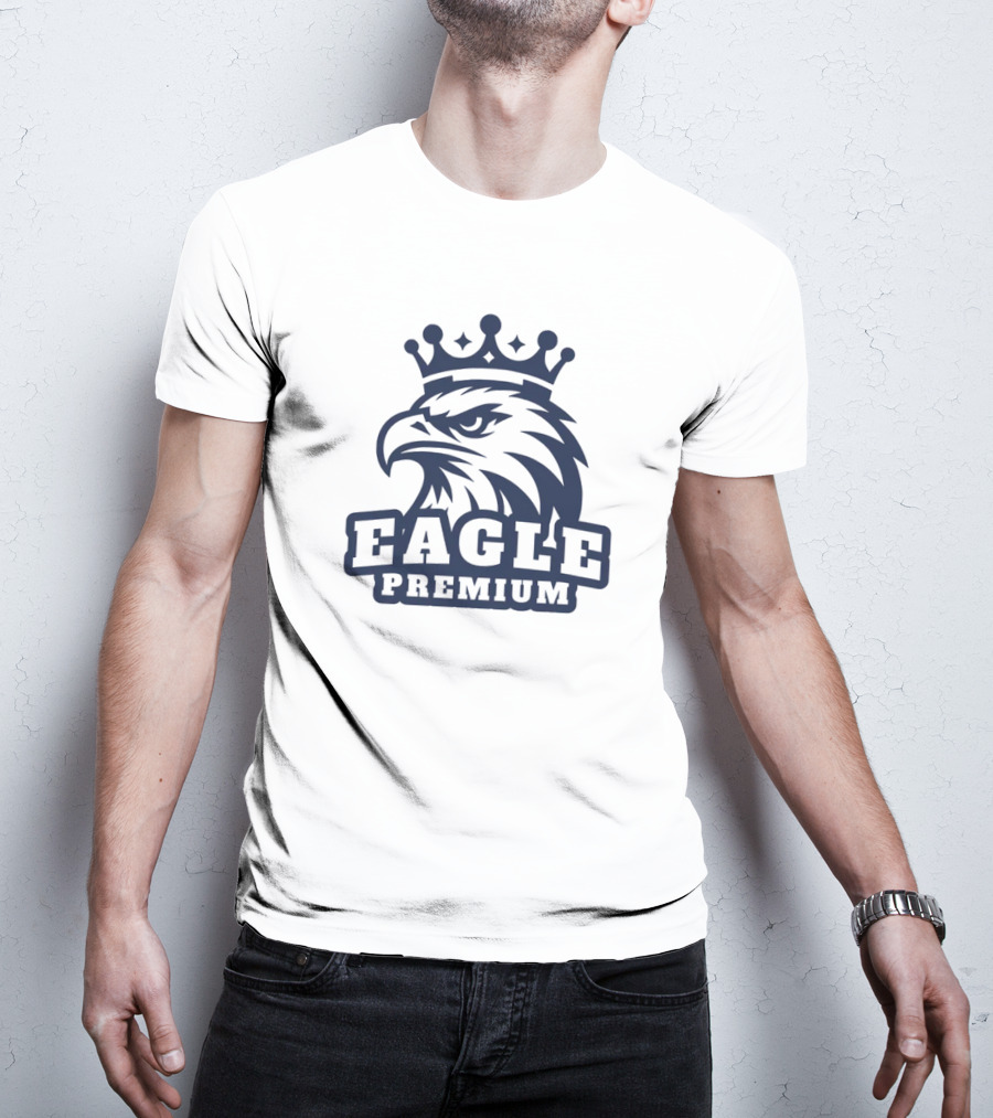 Eagle Premium Mascot With Crown T-Shirt