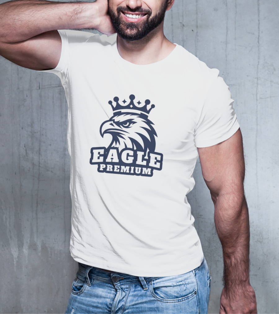 Eagle Premium Mascot With Crown T-Shirt