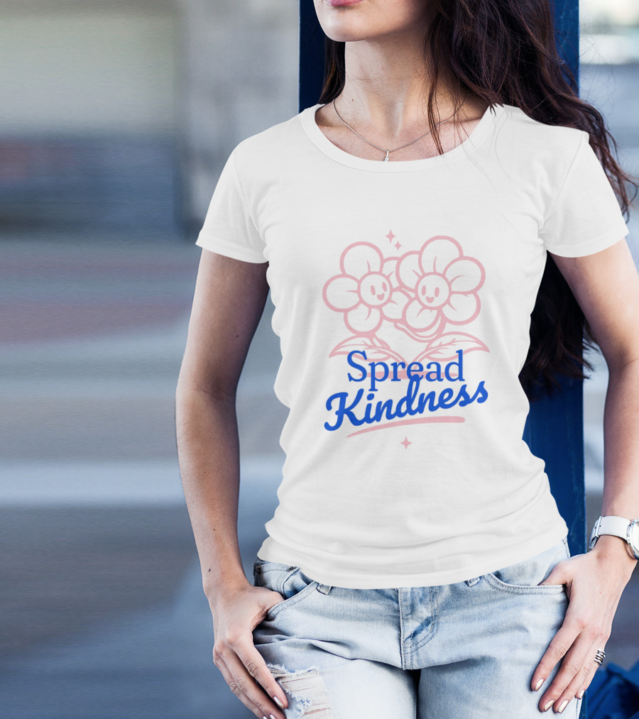 Spread Kindness Cute Smiling Flowers T-Shirt
