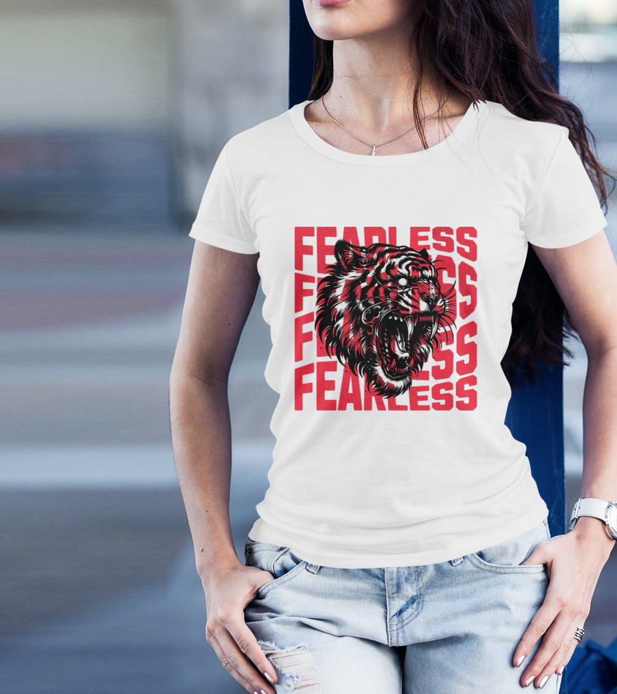 FEARLESS Fearless Tiger Roaring Face T-Shirt