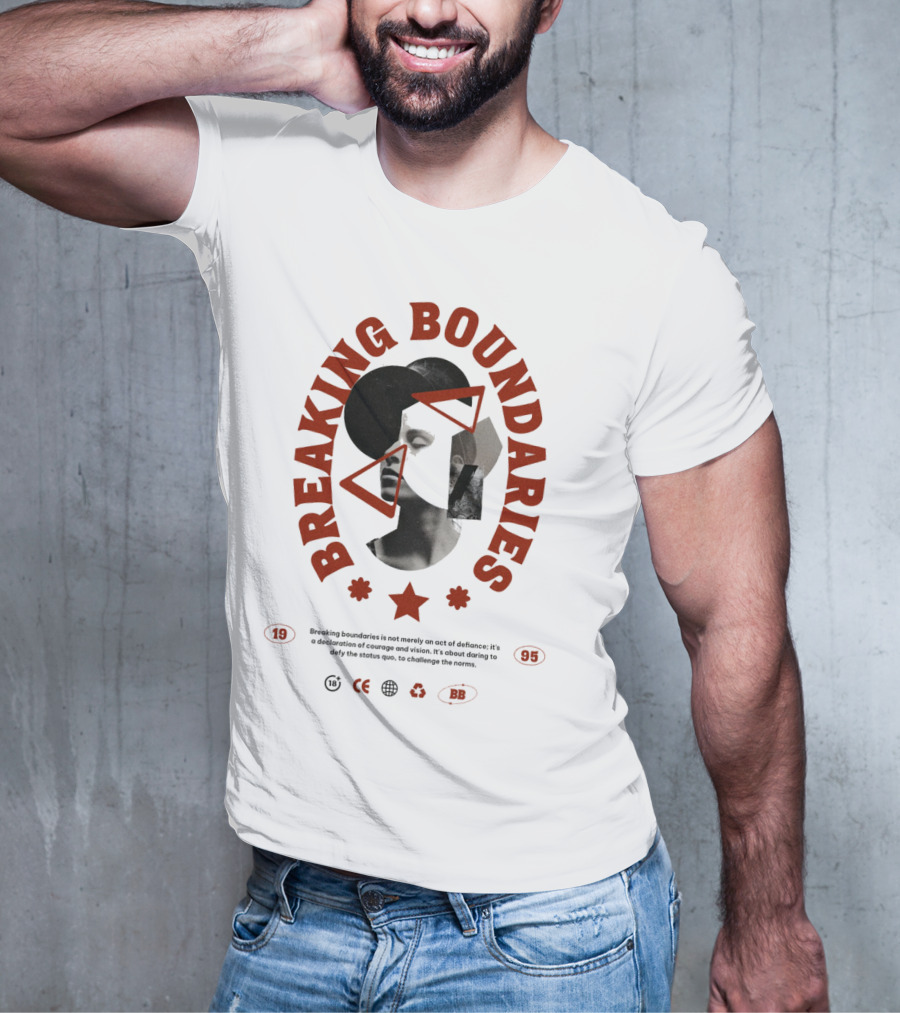 Breaking Boundaries 1995 Triangles Stars Collage T-Shirt