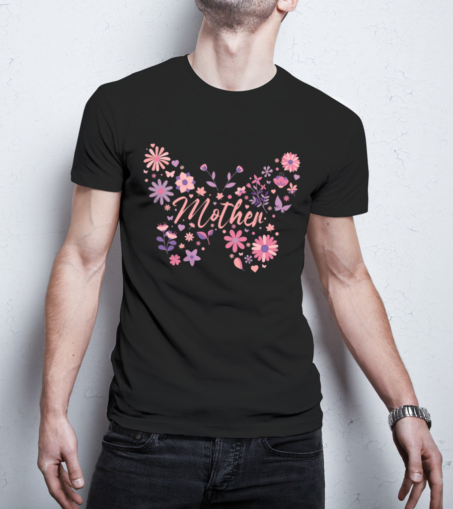 Mother Floral Butterfly Blossoms T-Shirt