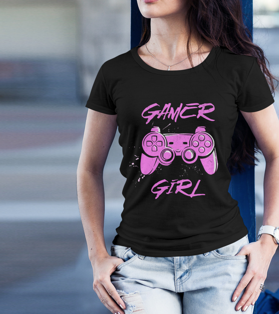Gamer Girl Pink Controller T-Shirt