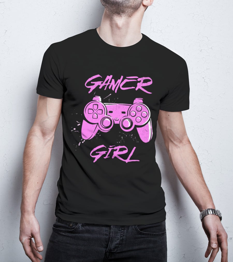 Gamer Girl Pink Controller T-Shirt