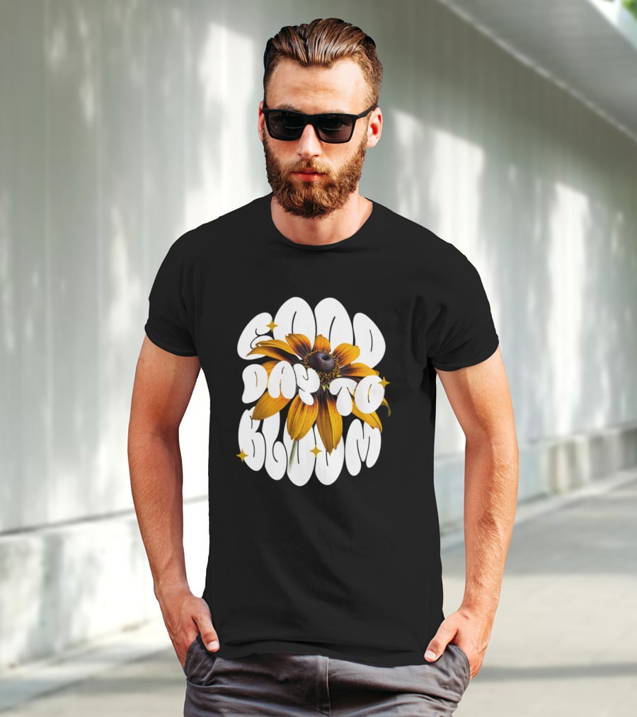 Good Day To Bloom Flower With Petals And Stars T-Shirt