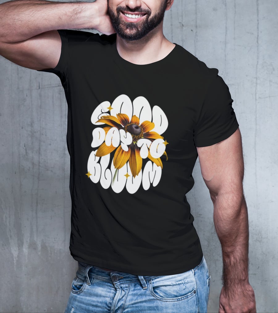 Good Day To Bloom Flower With Petals And Stars T-Shirt