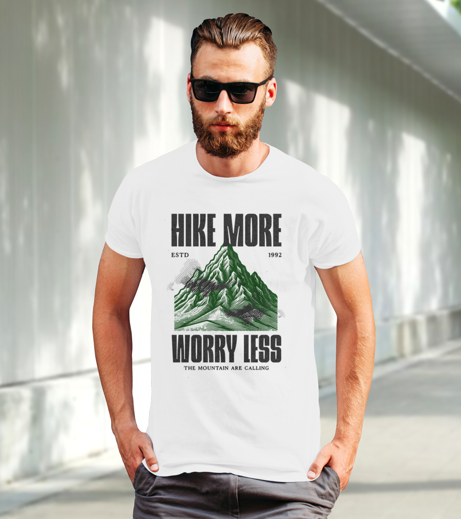 HIKE MORE WORRY LESS ESTD 1992 THE MOUNTAIN ARE CALLING T-Shirt