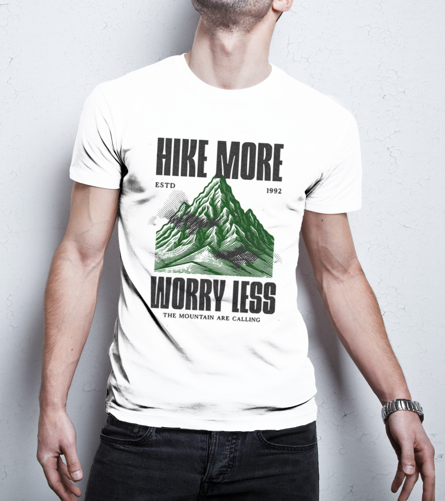 HIKE MORE WORRY LESS ESTD 1992 THE MOUNTAIN ARE CALLING T-Shirt