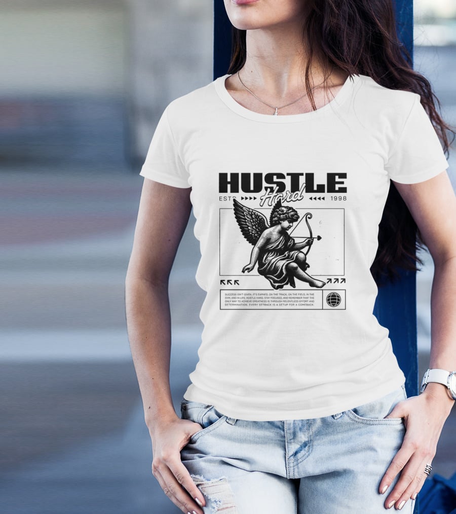 Hustle Hard Angel EST 1998 T-Shirt