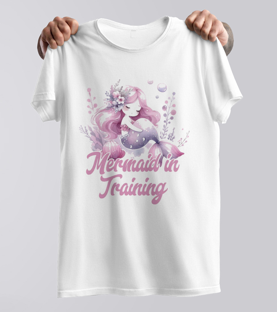 Mermaid In Training Customizable Kids Mermain T-Shirt