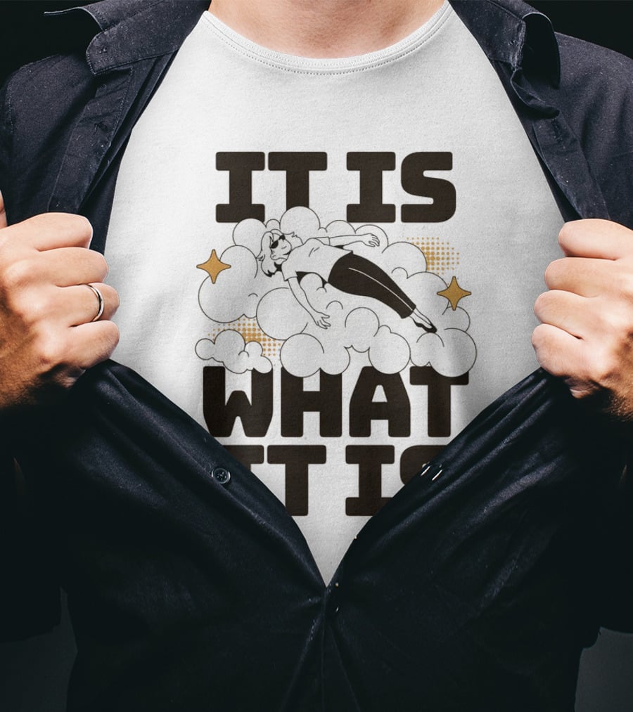 IT IS WHAT IT IS Clouds And Stars Relaxed Figure T-Shirt