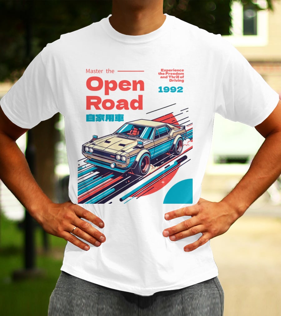 Master The Open Road 1992 Experience The Freedom And Thrill Of Driving Japan Car T-Shirt