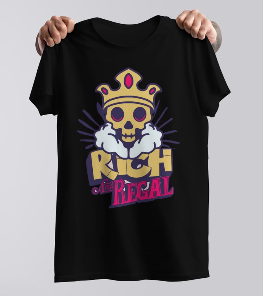 Rich And Regal Skull With Crown Icon T-Shirt