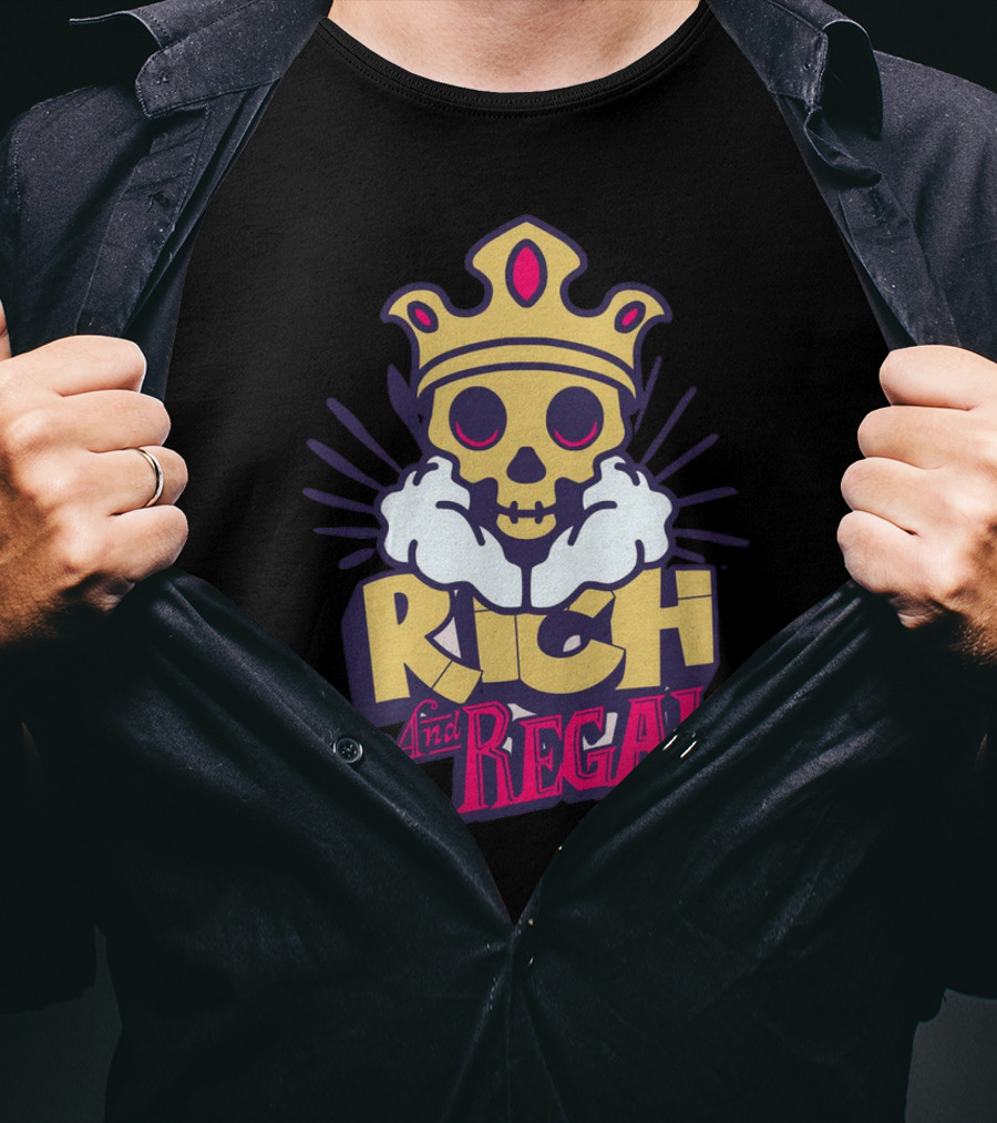 Rich And Regal Skull With Crown Icon T-Shirt