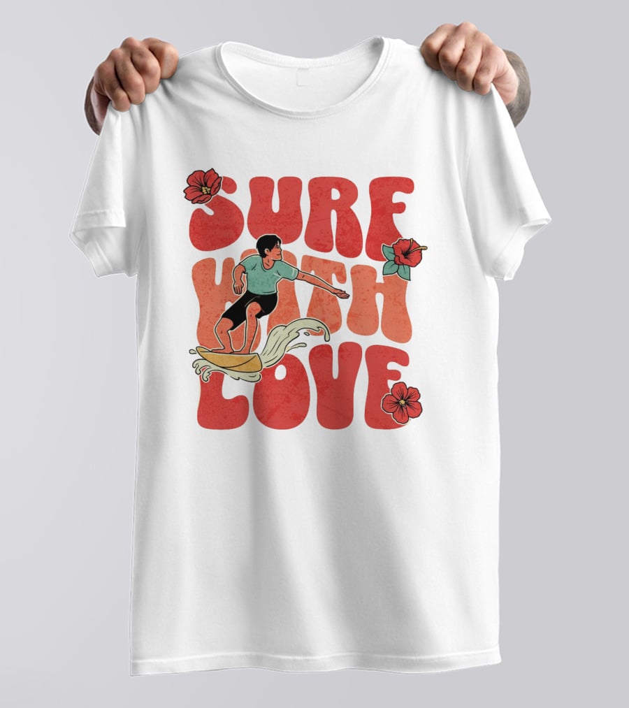 Surf With Love Hibiscus Wave Rider T-Shirt