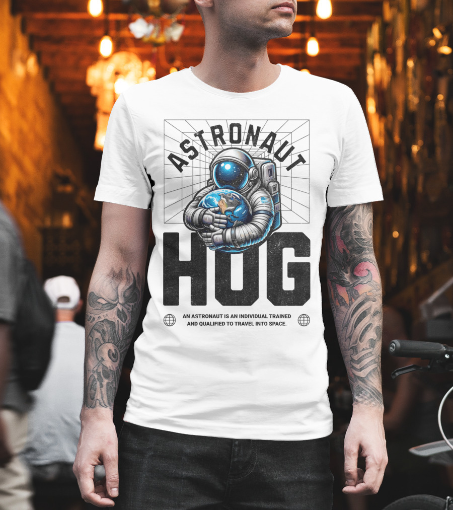 Astronaut Hug Earth Embrace Space Travel Qualification T-Shirt