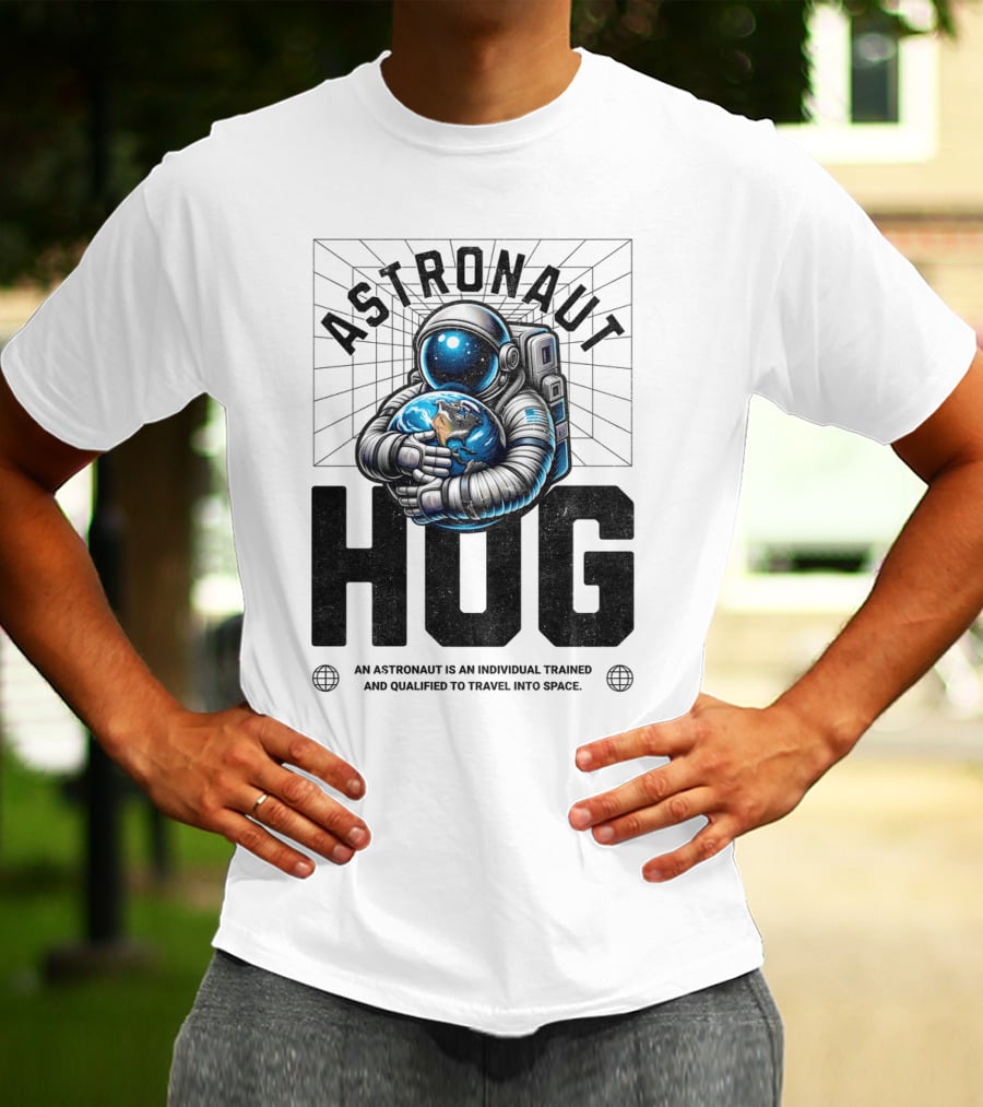 Astronaut Hug Earth Embrace Space Travel Qualification T-Shirt