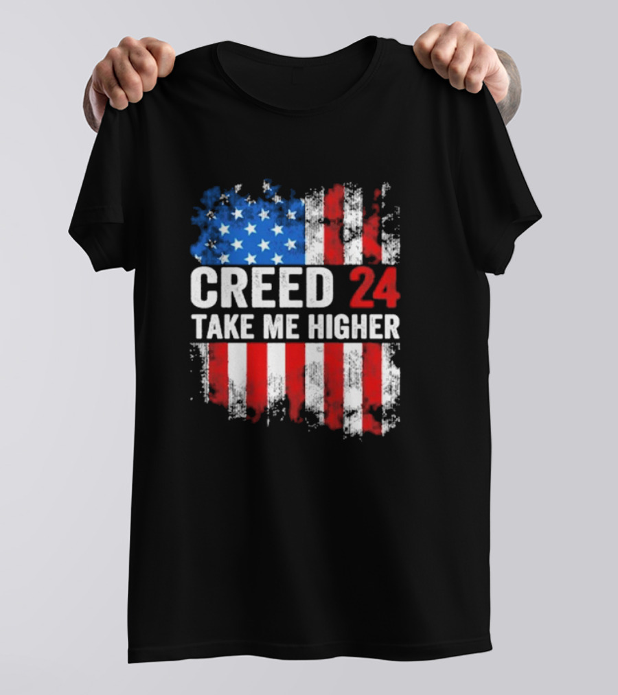Creed 24 Take Me Higher American Flag T-Shirt