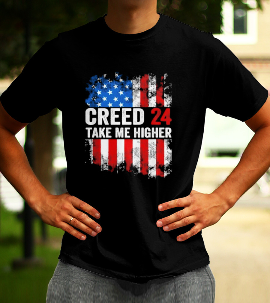 Creed 24 Take Me Higher American Flag T-Shirt