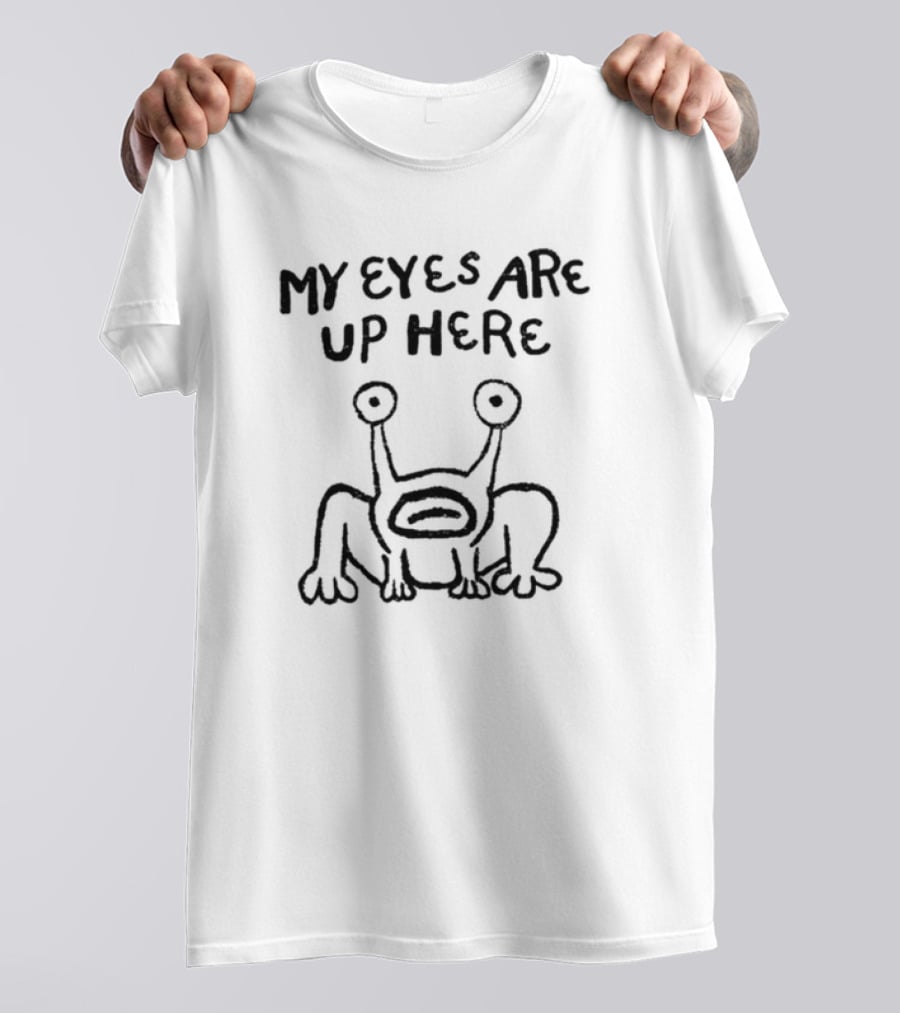 Daniel Johnston Frog My Eyes Are Up Here Drawing T-Shirt