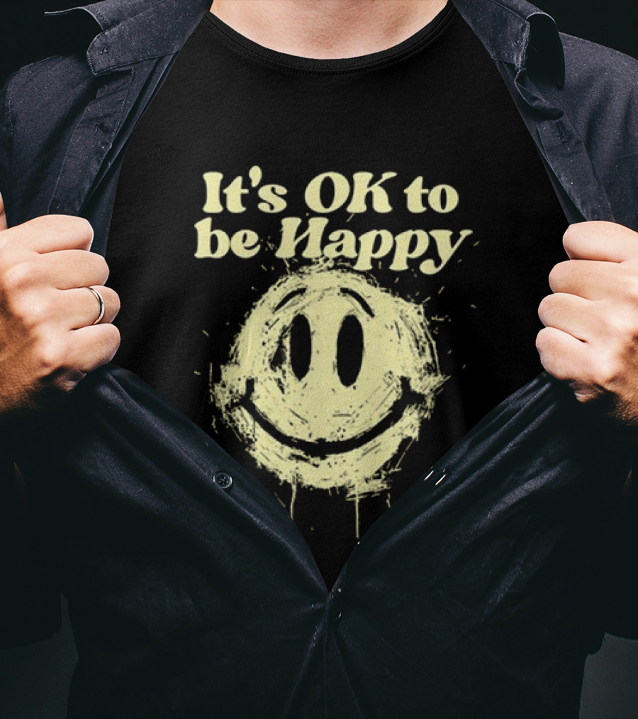 DJ KHALED It’s OK To Be Happy Distorted Smiley T-Shirt