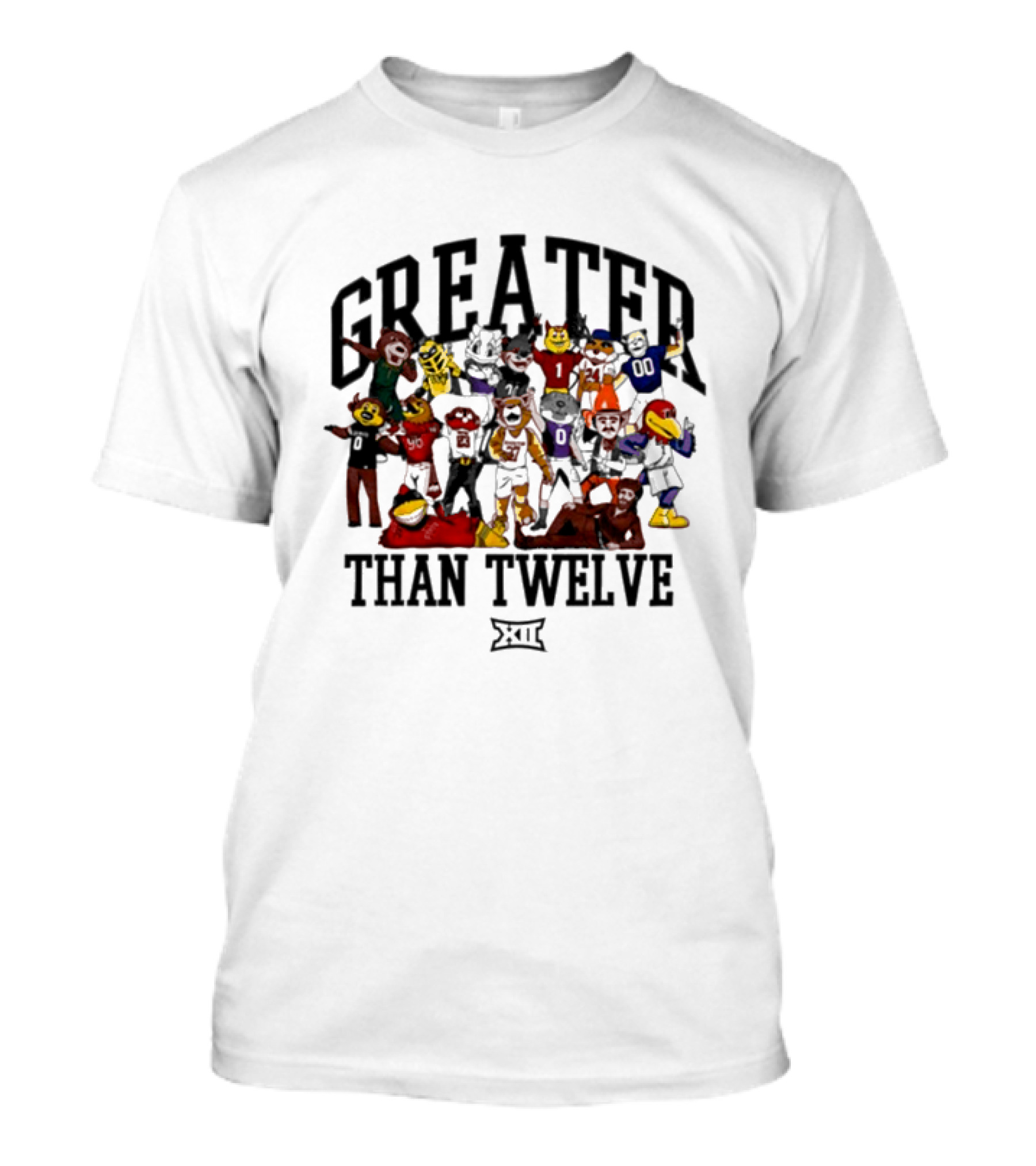 Greater Than Twelve Big 12 Conference Mascot Family T-Shirt
