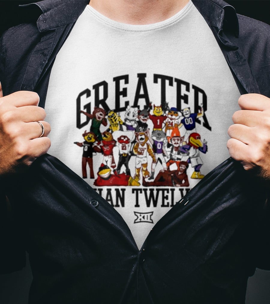 Greater Than Twelve Big 12 Conference Mascot Family T-Shirt