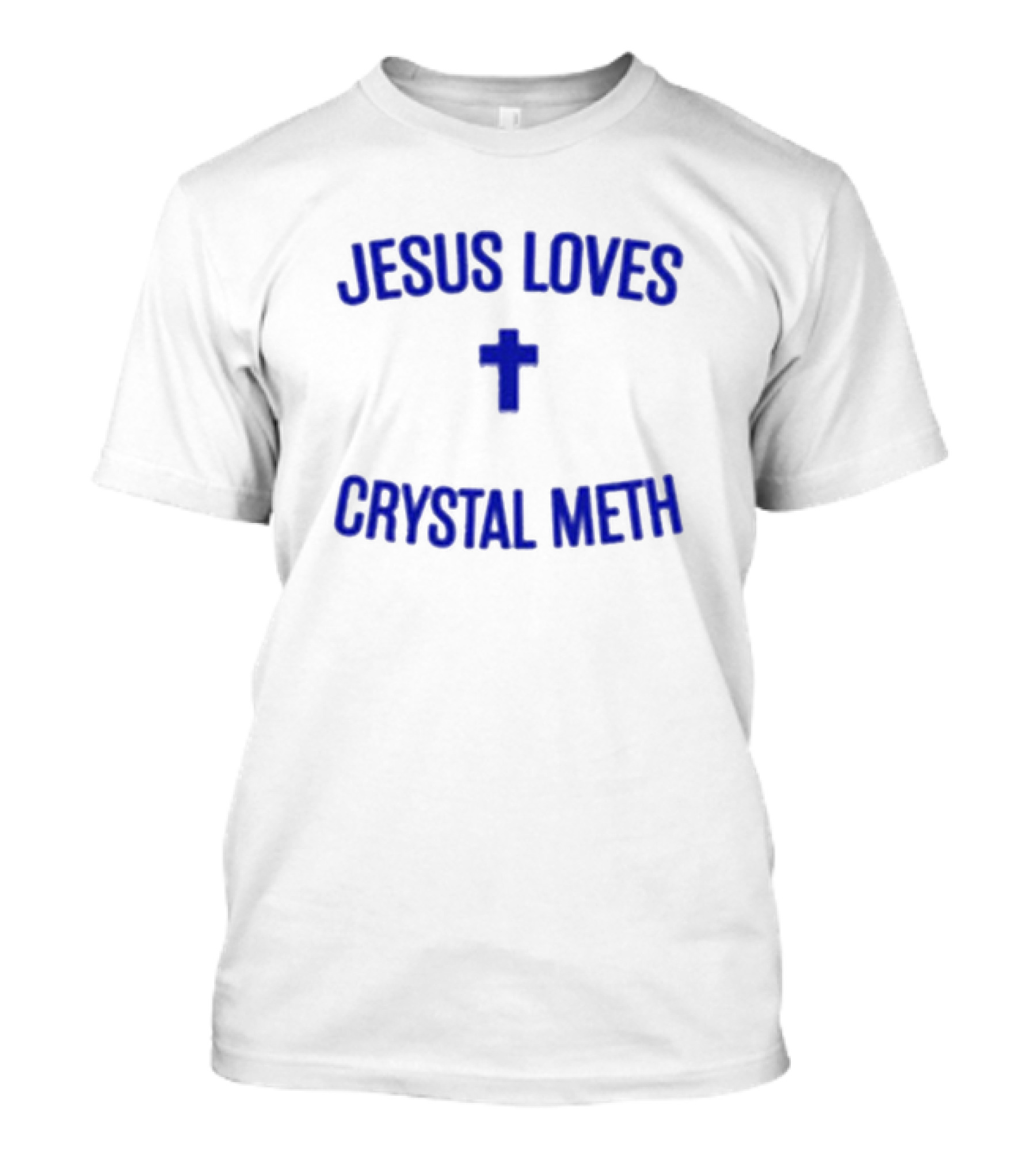 Jesus Loves Crystal Meth Cross Icon Christian T-Shirt
