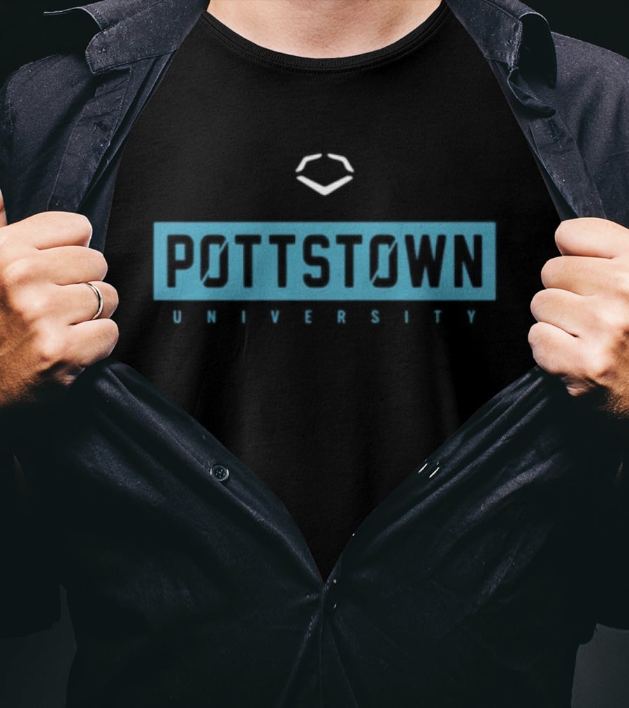 Pottstown University Gaming Logo Style With Geometric Emblem T-Shirt