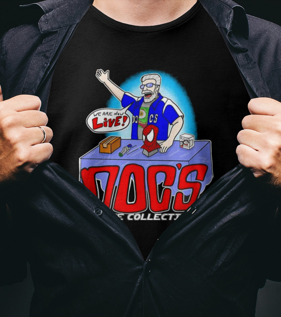 Doc's Unique Collectibles We Are Now Live CS Comic Show Enthusiast T-Shirt