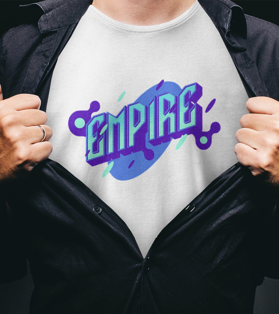 Empire Bold Neon Blue Purple T-Shirt