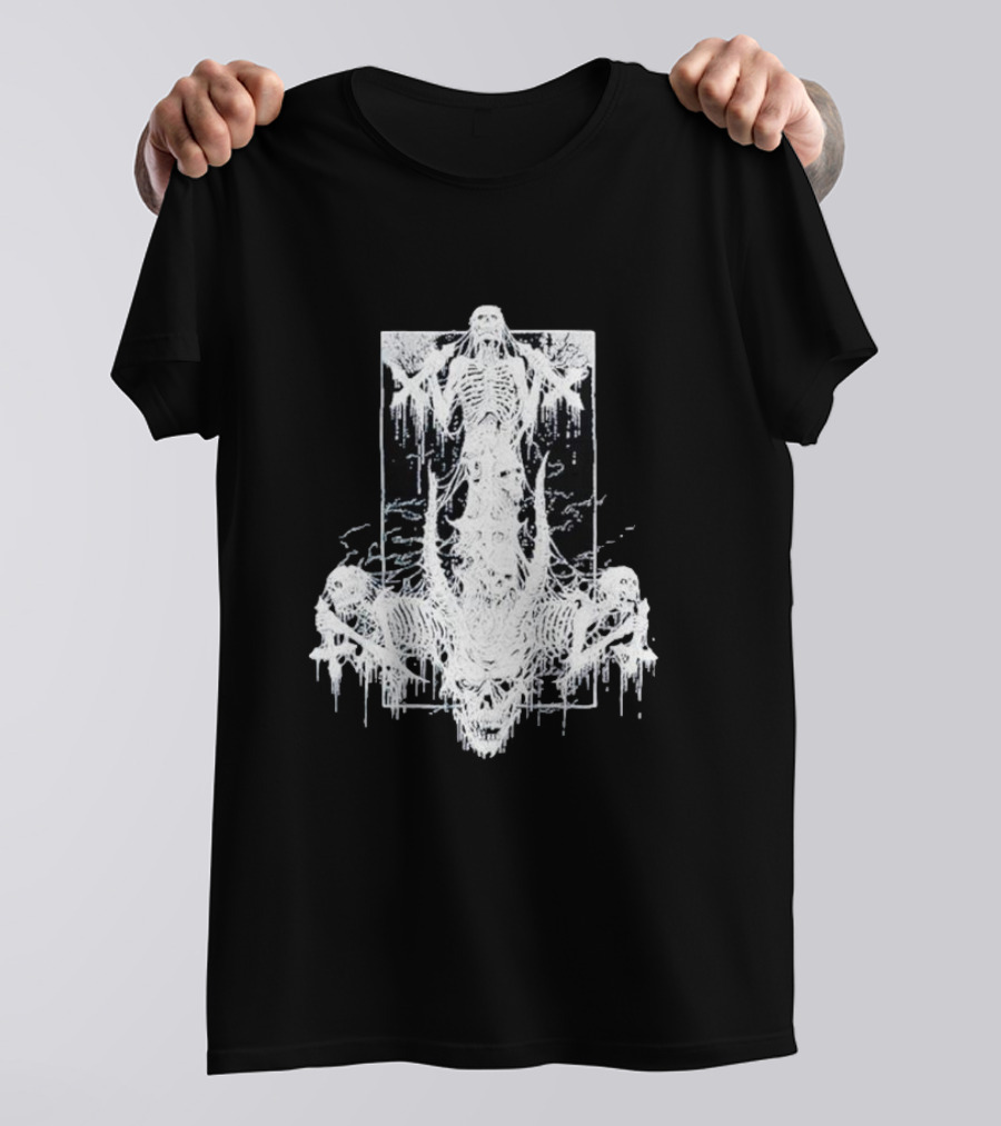 Riddickart X Spencer’s Black Unholy Skeleton Dripping Gothic T-Shirt